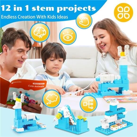 A3 Coding Robot for Kids, Multiple Sensors Coding Block STEM Building Set Toys - Picture 4 of 6